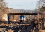 The westbound Lake Shore Limited passes under Stone Street 